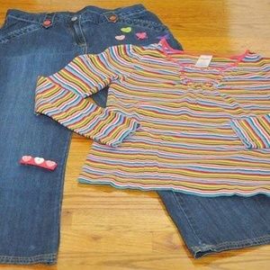 GYMBOREE MIX 'N MATCH 3pc Top/Jeans sz 12 EUC